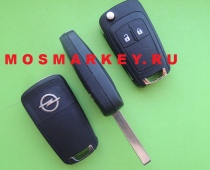 Opel  HU100 - Astra J, Insignia - ключ зажигания, 2 кнопки, 433Mhz
