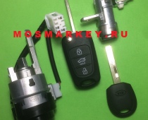 Kia Rio - оригинальный комплект замков и ключей, 433Mhz - 3 кнопки