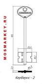 КЕРБЕРОС-2 сувальдная заготовка ключа (дверняк длинный 105ммx18.2ммх4.9мм) /CER-3G, (комплект 5шт)