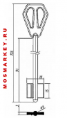М-ЛОК-5 сувальдная заготовка ключа (дверняк левый 126ммх15ммх5мм) /МЛОК-2, (комплект 5шт)