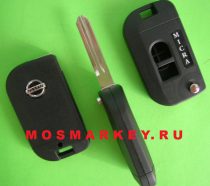 Nissan NSN14 - корпус выкидного ключа, 2 кнопки 