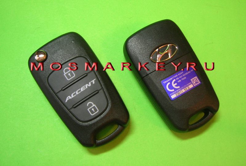 Hyundai  оригинальный ключ зажигания, 2 кнопки, 433Mhz