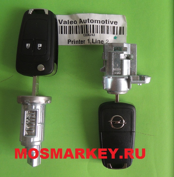 ОРИГИНАЛ Opel Astra J, комплект замков и ключей, 2 кнопки, 433Mhz 