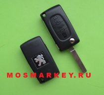 Peugeot 307  3 - button flip remote key 434 Mhz