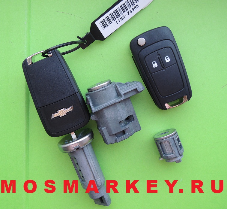 ОРИГИНАЛ Chevrolet Cruze(хэтчбек), Orlando - комплект замков и ключей (2 кнопки) 433Mhz