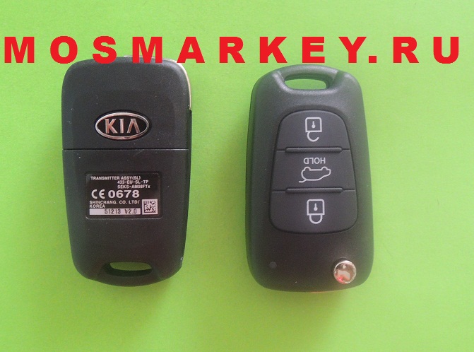 KIA SPORTAGE - оригинальный ключ зажигания, c 06.2010 — 2013,  PCF 7936 - 433Mhz, 3 кнопки