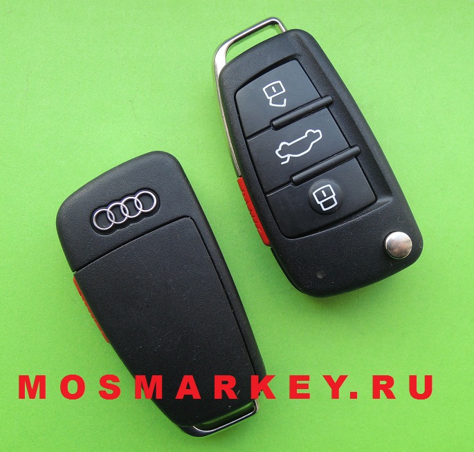 Audi оригинальный ключ зажигания, 3+1 кнопки, 315Мгц(Америка)