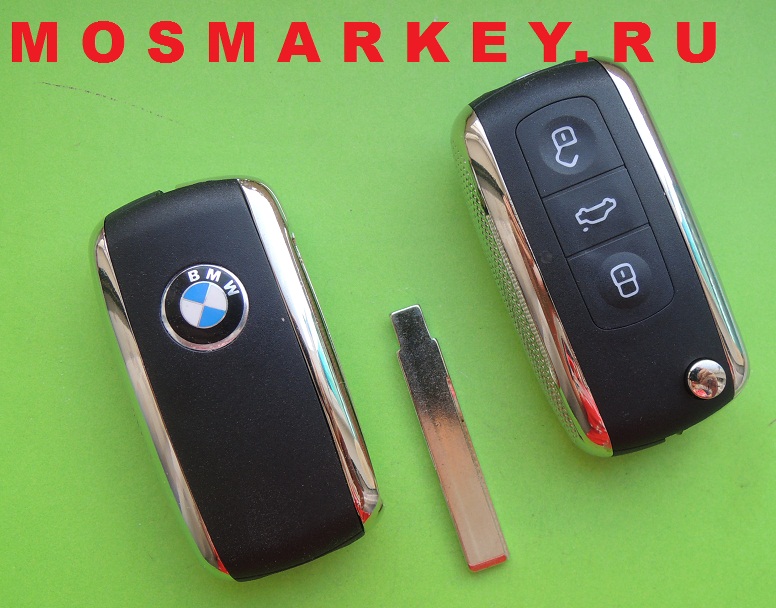 BMW HU92 ключ с выкидным лезвием и ДУ центрального замка, 433Mhz - 3 кнопки