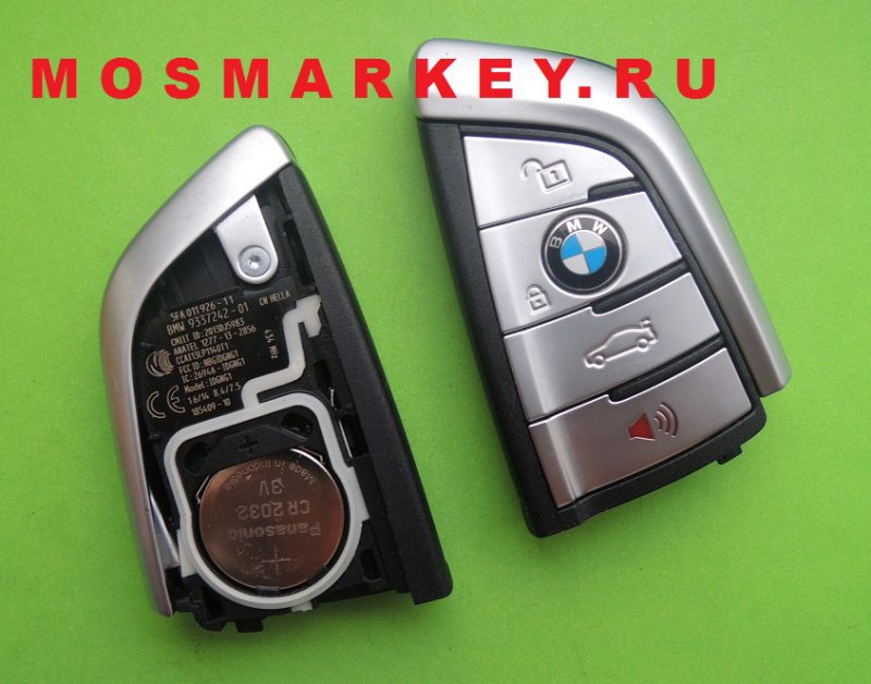 BMW  X5 серия (F15,F85) - оригинальный смарт ключ  434 Mhz, 4 кнопки(металлик)