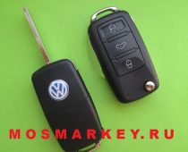 VW Touareg HU66, ключ зажигания 3 кнопки, 433 Mhz