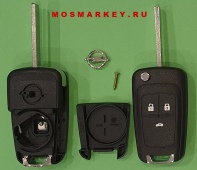 Opel HU100 - корпус выкидного ключа, 3 кнопки
