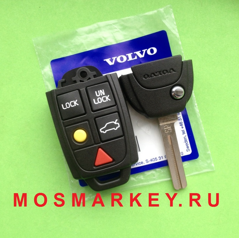 Volvo  oригинальный выкидной ключ зажигания, 5 кнопок - 315Mhz