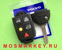 Volvo  oригинальный выкидной ключ зажигания, 5 кнопок - 315Mhz