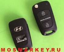 Hyundai Solaris - оригинальный выкидной ключ зажигания, 3 кнопки - 433Mhz
