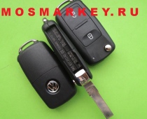Volkswagen - корпус выкидного ключа HU66, 2 кнопки