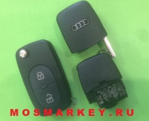 Audi - оригинальный выкидной ключ 2 кнопки, 433Mhz