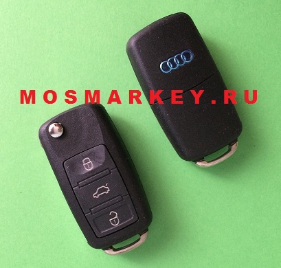 Audi HU66 - корпус выкидного ключа, 3 кнопки