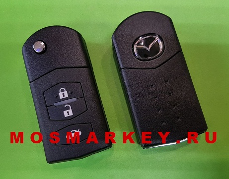 Mazda - оригинальный выкидной ключ 3 кнопки, 433Mhz - Mitsubishi system
