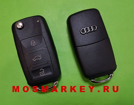 Audi A8 - оригинальный выкидной ключ, 3 кнопки - 433Мгц