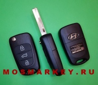 Hyundai  HYN17BTE - выкидной корпус ключа, 3 кнопки