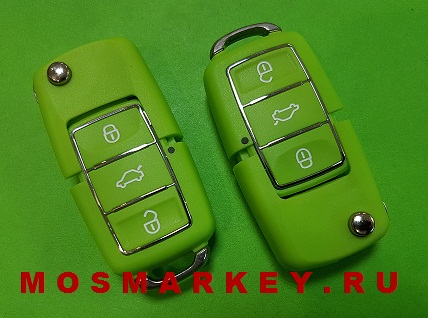 Выкидной ключ KEYDIY, 3 кнопки для приборов - KD200, KD900, KD900+ ( В серия) - green