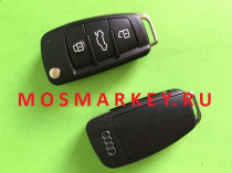 Audi - оригинальный выкидной ключ, 3 кнопки - 315Мгц