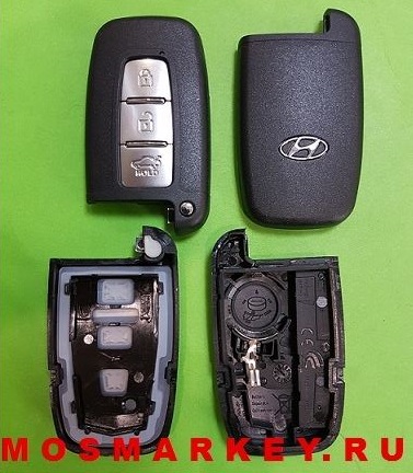 Hyundai (Solaris, Veloster) - корпус  смарт ключа, 3 кнопки 