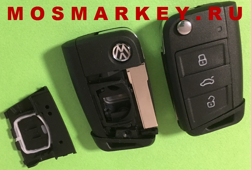 Volkswagen - корпус выкидного ключа, 3 кнопки 