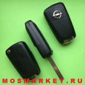 Opel  Corsa D - выкидной ключ зажигания, 2 кнопки, 433Мгц