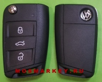 Volkswagen (HU162)  TIGUAN, TOURAN, Crafter - оригинальный выкидной ключ, 3 кнопки, 433Mhz