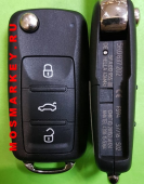 Volkswagen (MQB) - выкидной ключ зажигания, 3 кнопки - 433Mhz