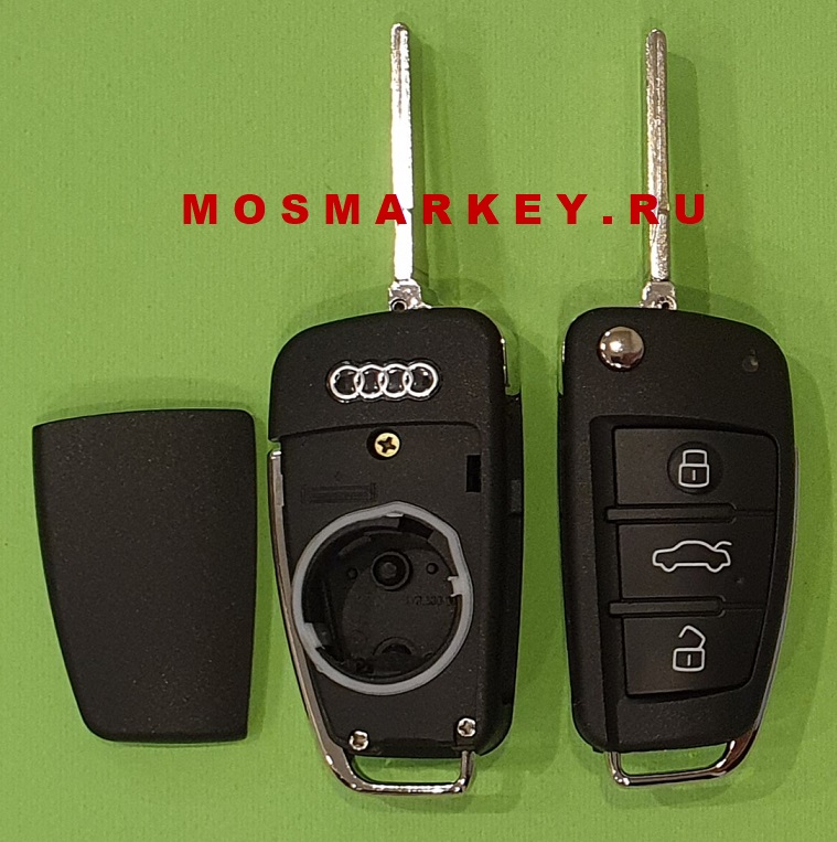 Audi HU66 - корпус выкидного ключа, 3 кнопки