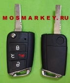 VW Golf HU66 - корпус выкидного ключа, 4 кнопки