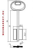МТР-11пластик - сувальдная заготовка ключа (дверняк 94ммx24.3ммx22.2ммх4.9мм) /DV577/MTR11DP