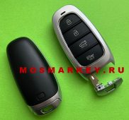 Hyundai Sonata, Santa Fe - корпус смарт ключа, 4 кнопки с лезвием - вставкой