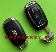 Hyundai - корпус смарт ключа, 3 кнопки с лезвием-вставкой